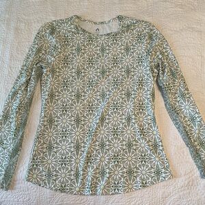 CABANA LIFE Sport W’s Small Green Tile Long Sleeve Shirt UPF50 Sun Swim Top